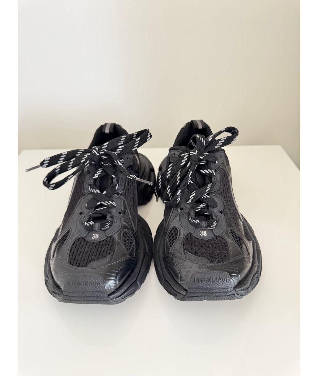 BALENCIAGA Черные кожаные кроссовки, фото 2