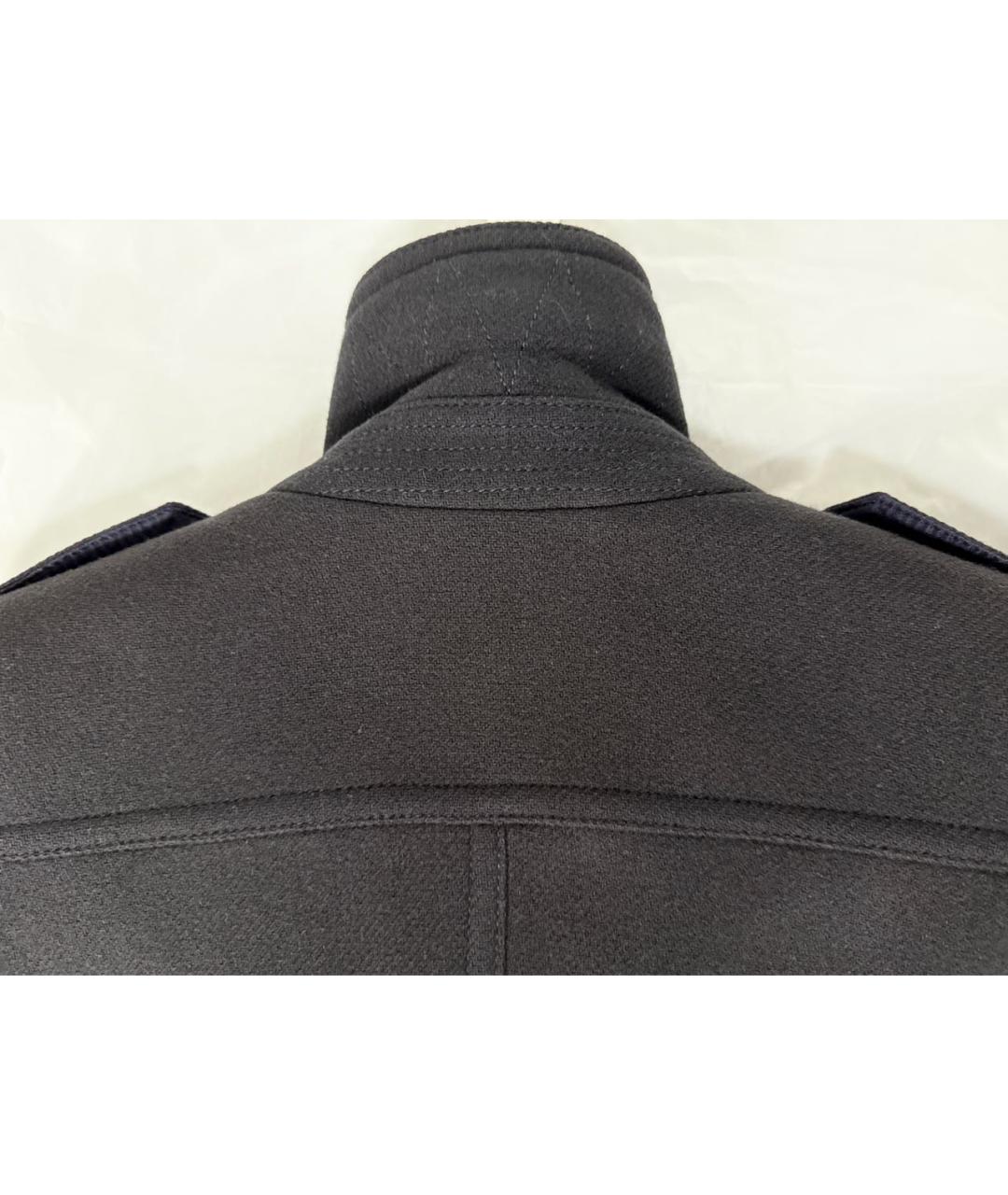 BURBERRY Темно-синее шерстяное пальто, фото 4