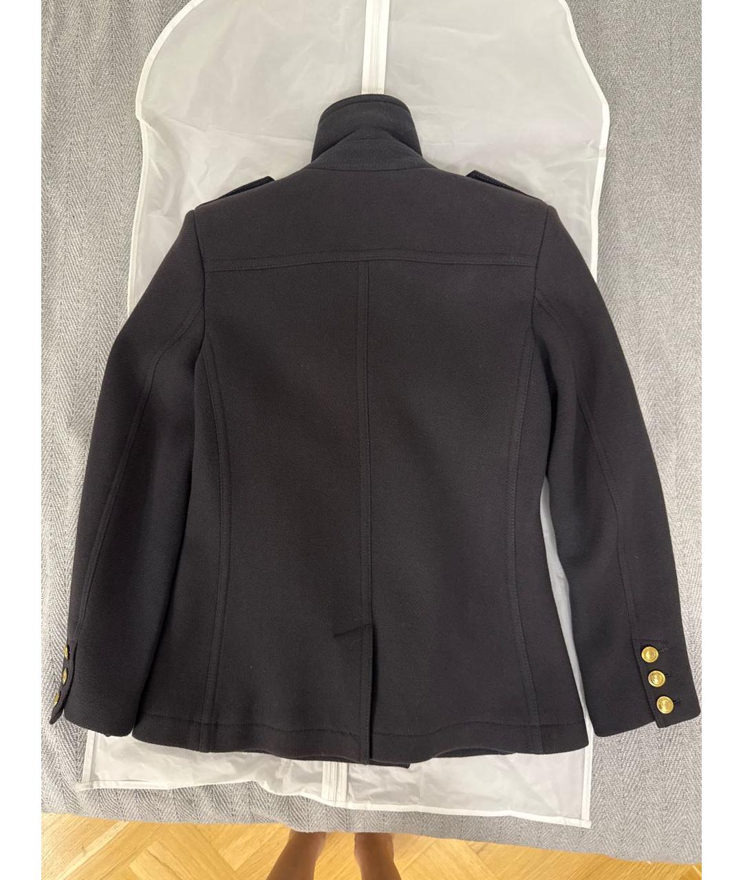 BURBERRY Темно-синее шерстяное пальто, фото 2