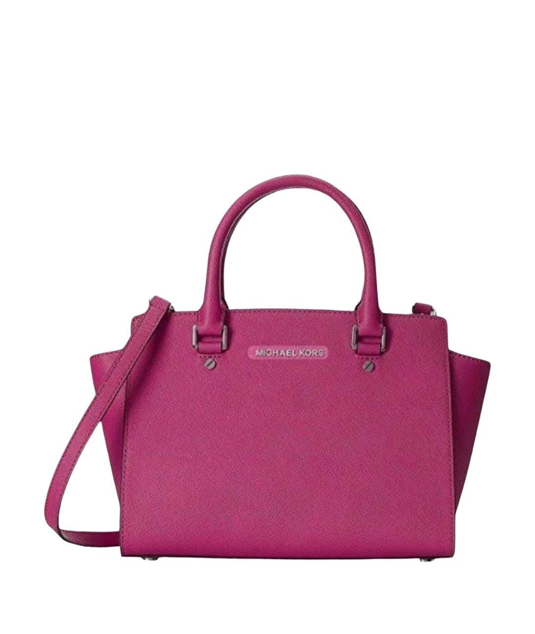 MICHAEL MICHAEL KORS Фуксия кожаная сумка тоут, фото 1