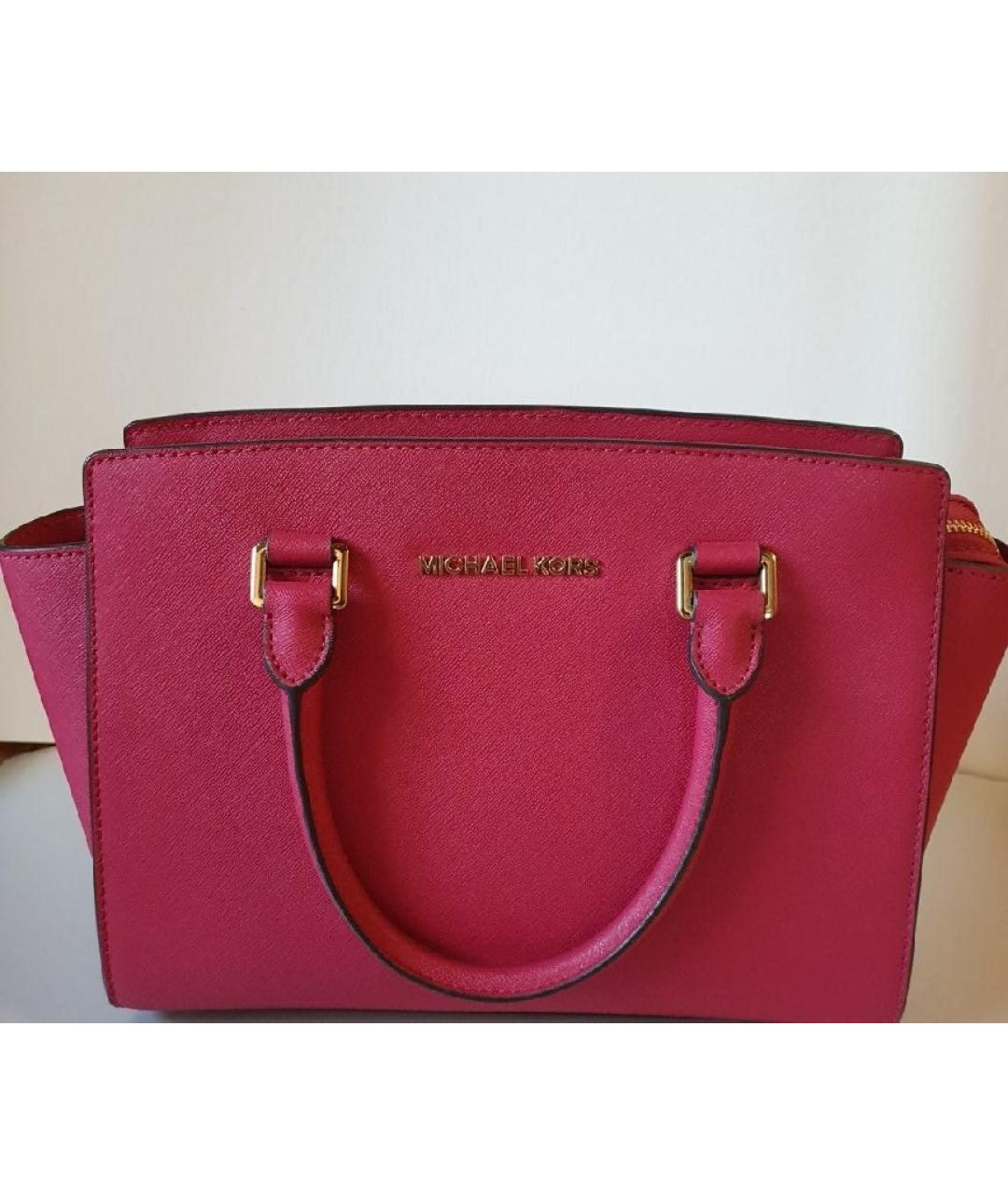 MICHAEL MICHAEL KORS Фуксия кожаная сумка тоут, фото 2