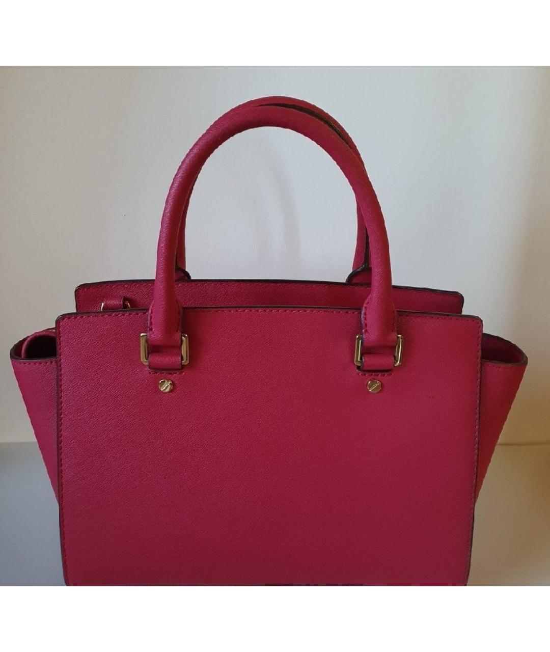 MICHAEL MICHAEL KORS Фуксия кожаная сумка тоут, фото 3