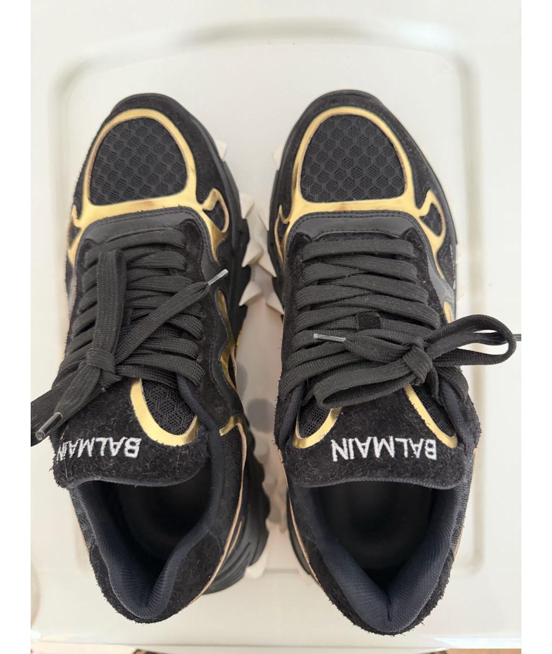 BALMAIN Черные кожаные кроссовки, фото 3