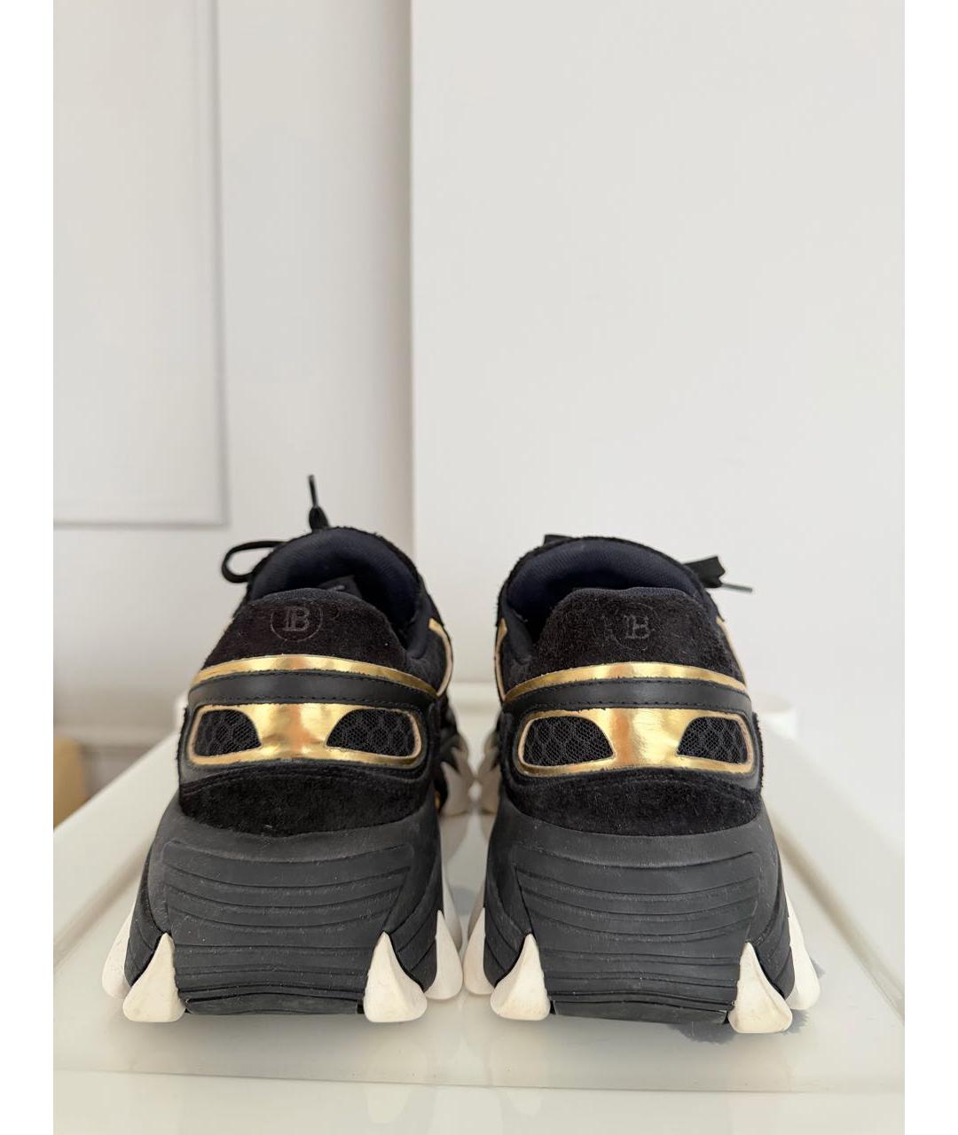 BALMAIN Черные кожаные кроссовки, фото 4