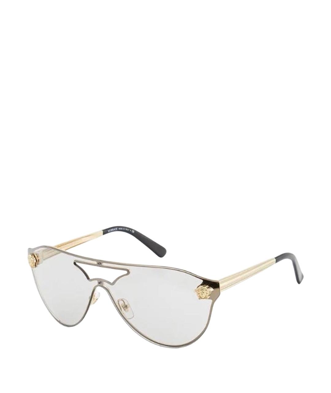 VERSACE Золотые металлические солнцезащитные очки, фото 1