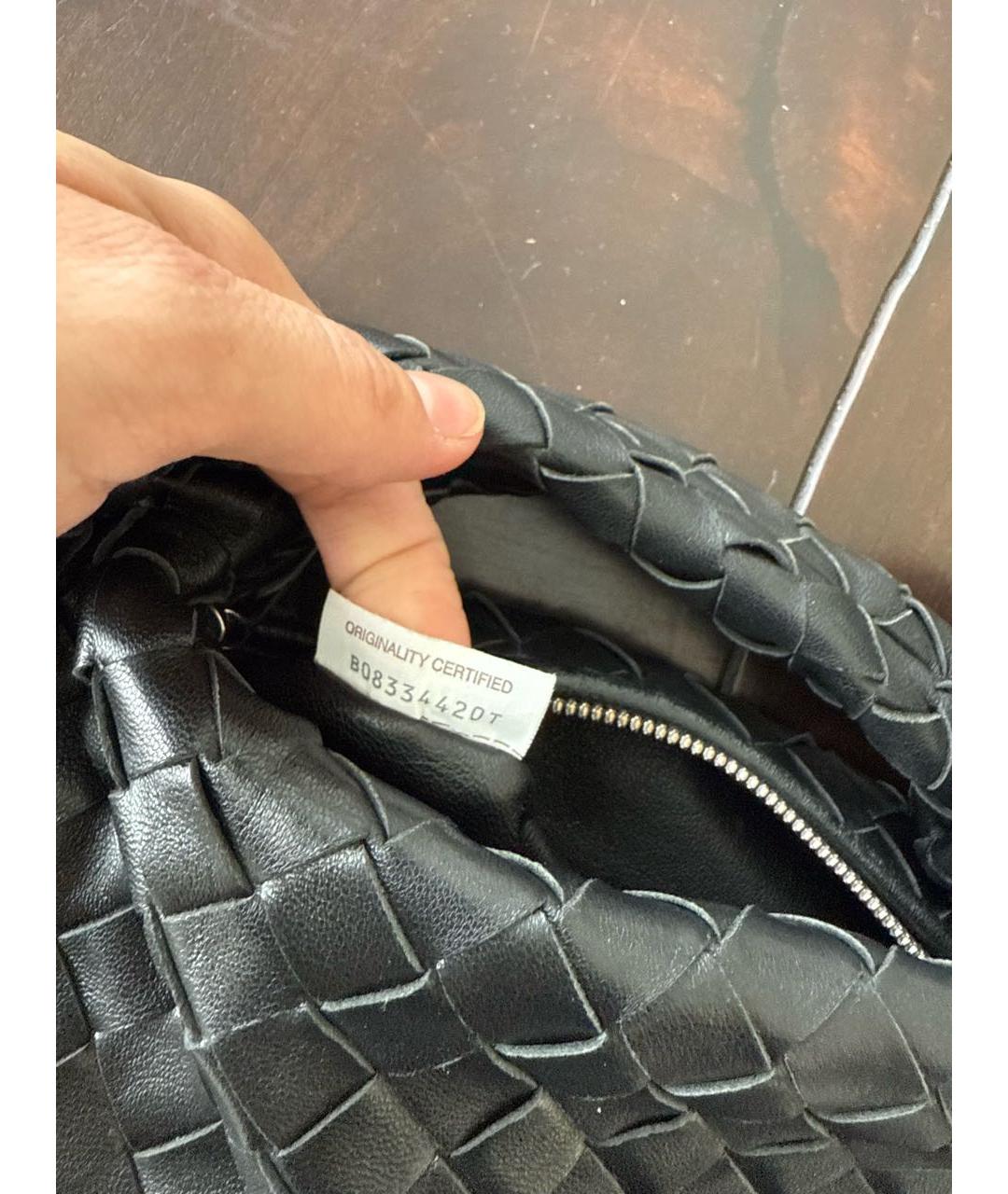 BOTTEGA VENETA Черная кожаная сумка с короткими ручками, фото 6