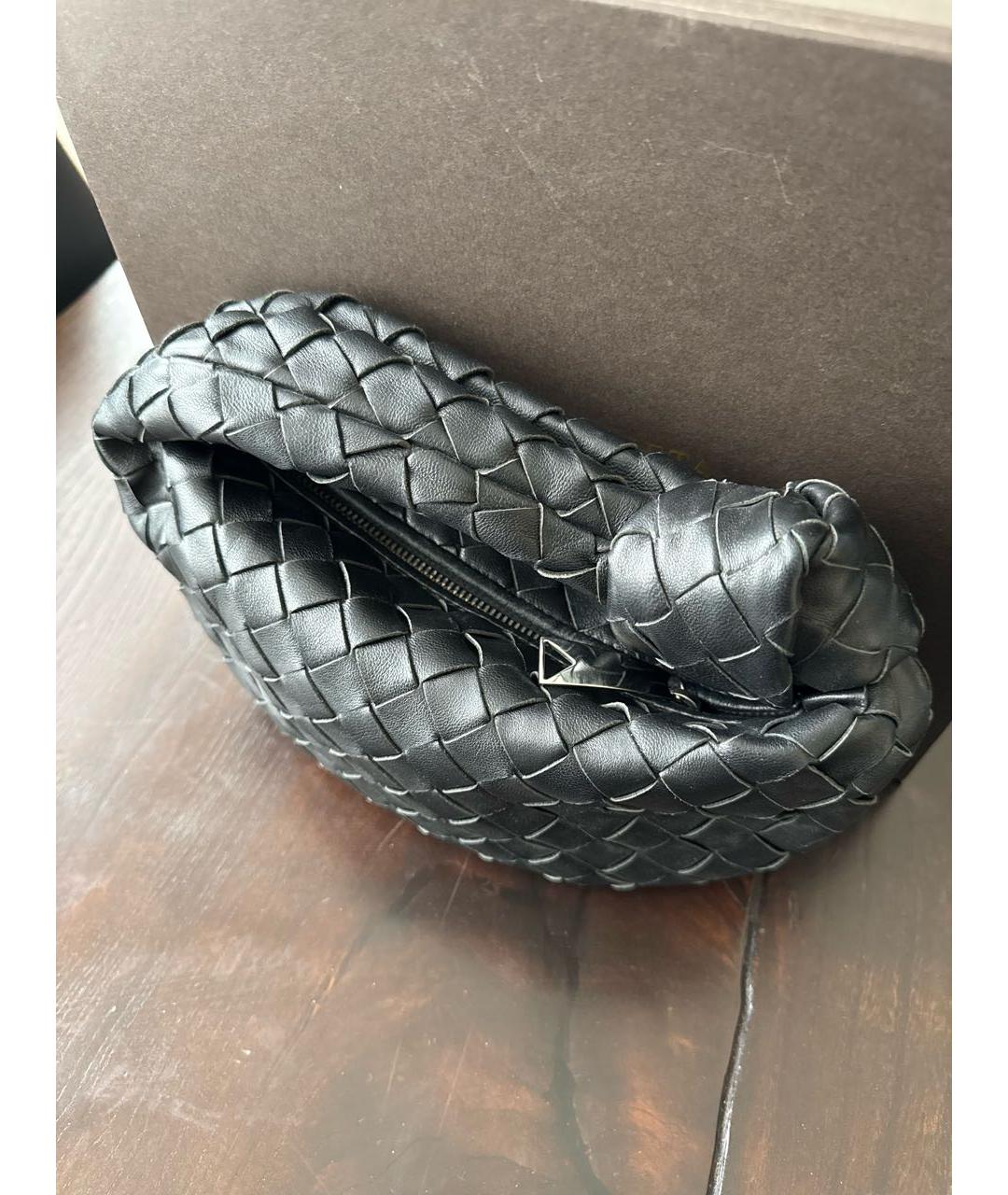 BOTTEGA VENETA Черная кожаная сумка с короткими ручками, фото 2