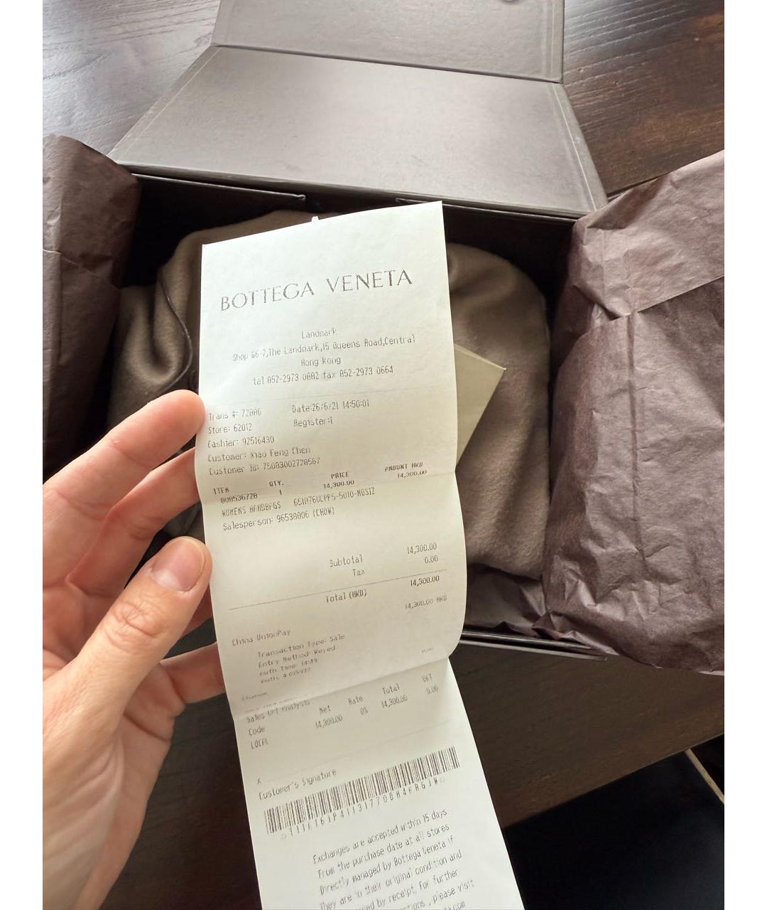 BOTTEGA VENETA Черная кожаная сумка с короткими ручками, фото 8