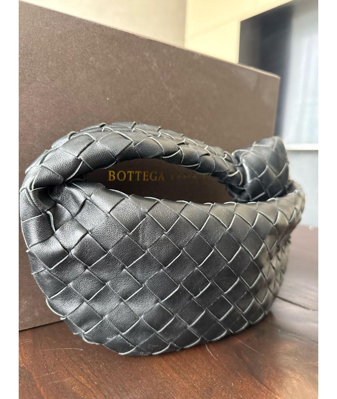 BOTTEGA VENETA Черная кожаная сумка с короткими ручками, фото 3