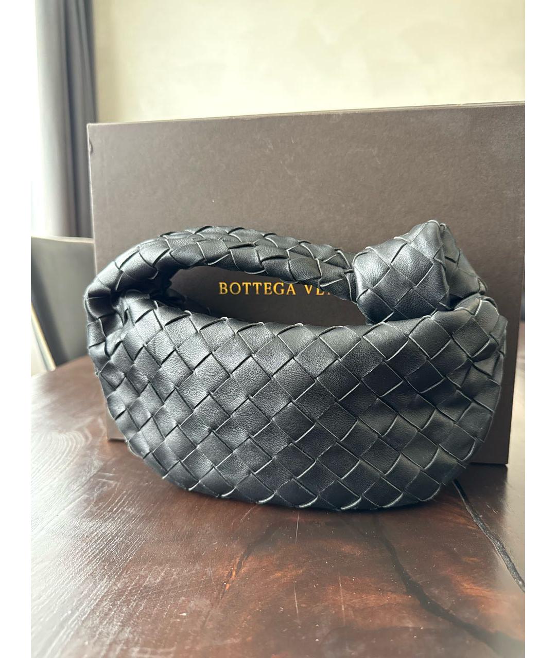 BOTTEGA VENETA Черная кожаная сумка с короткими ручками, фото 9