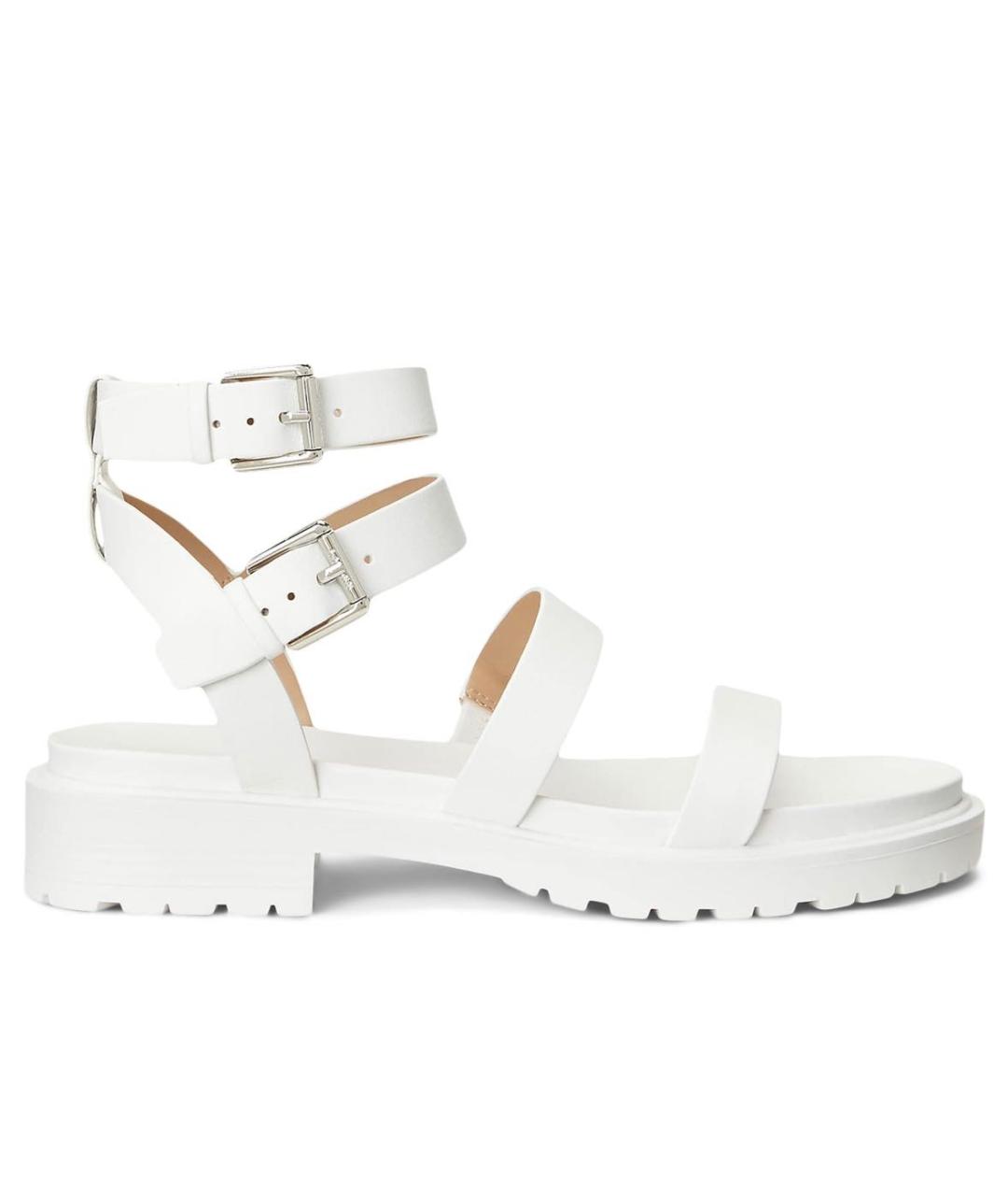 RALPH LAUREN Белые кожаные босоножки, фото 9