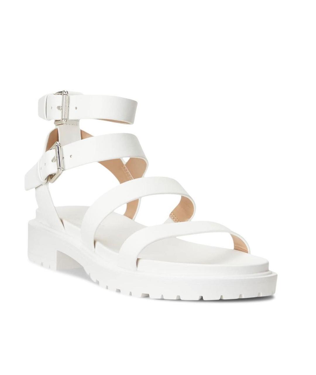 RALPH LAUREN Белые кожаные босоножки, фото 2