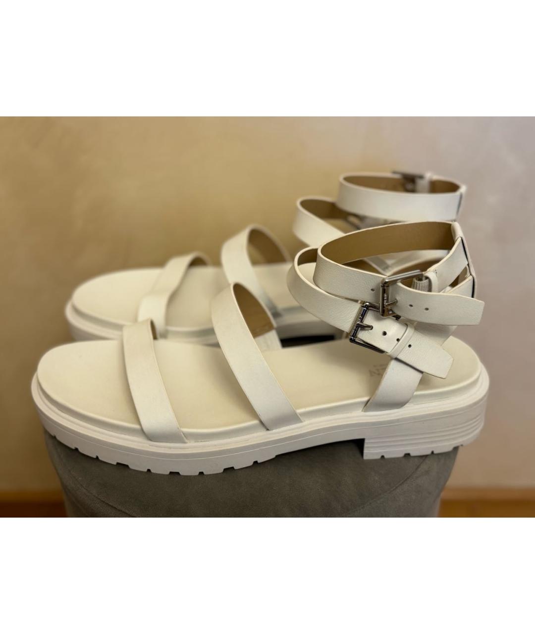 RALPH LAUREN Белые кожаные босоножки, фото 8