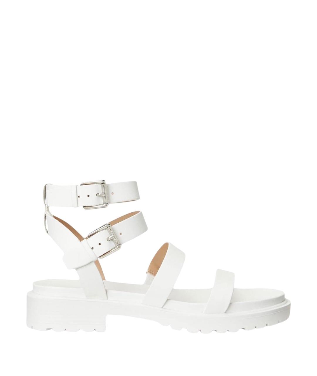 RALPH LAUREN Белые кожаные босоножки, фото 1