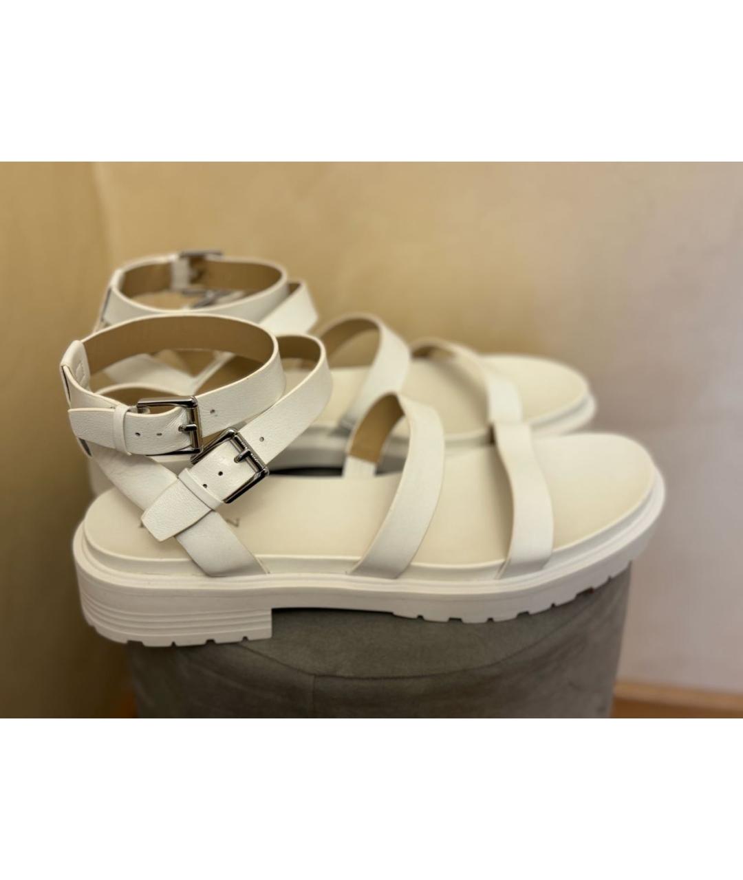 RALPH LAUREN Белые кожаные босоножки, фото 7