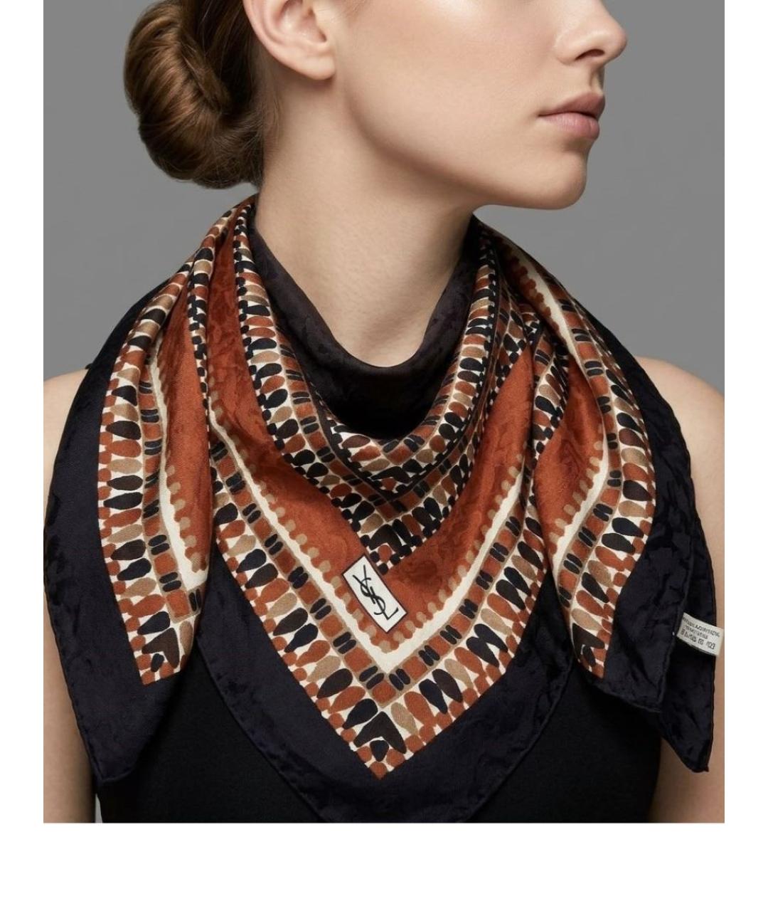 SAINT LAURENT Мульти шелковый платок, фото 5