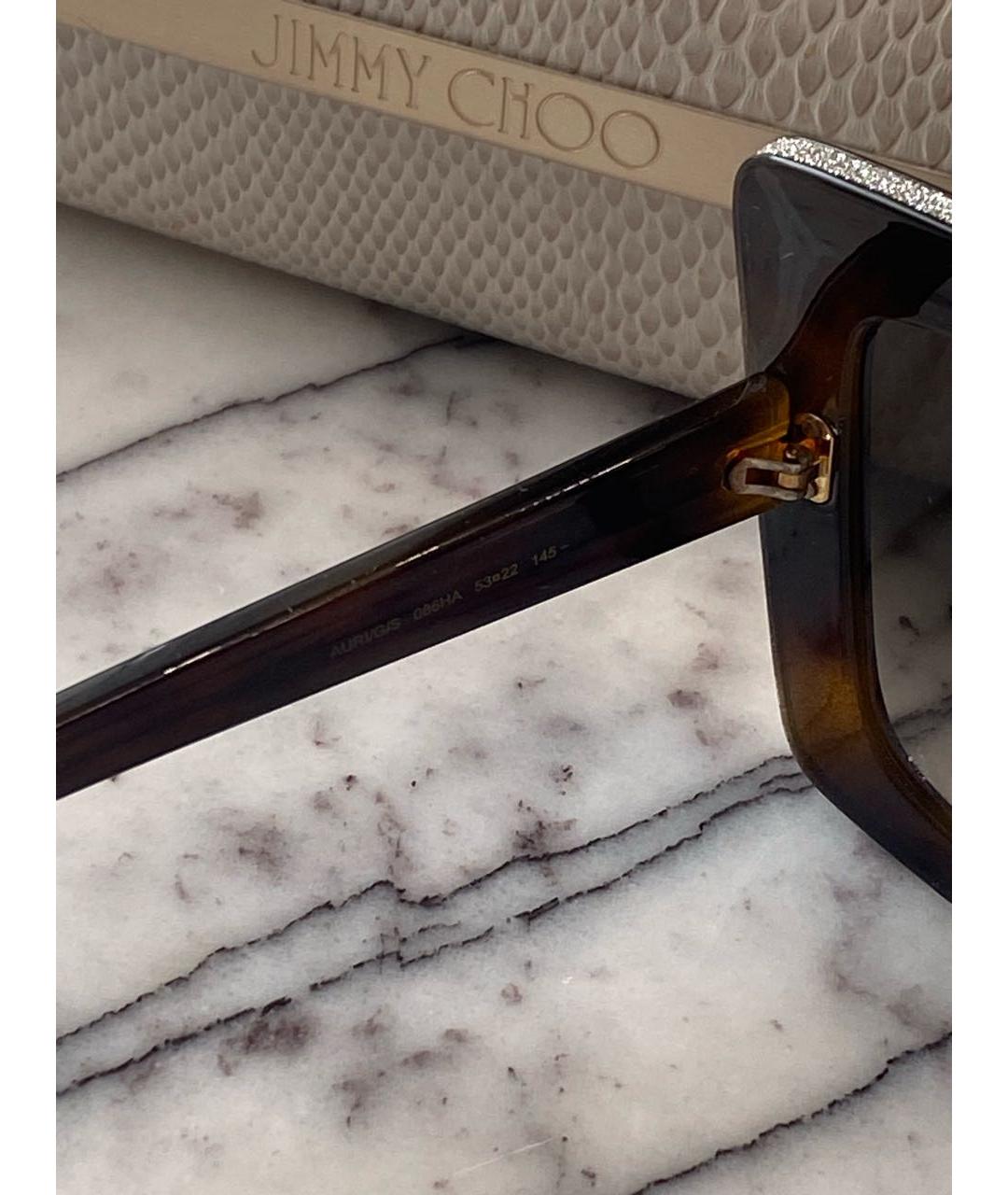 JIMMY CHOO Коричневые пластиковые солнцезащитные очки, фото 6