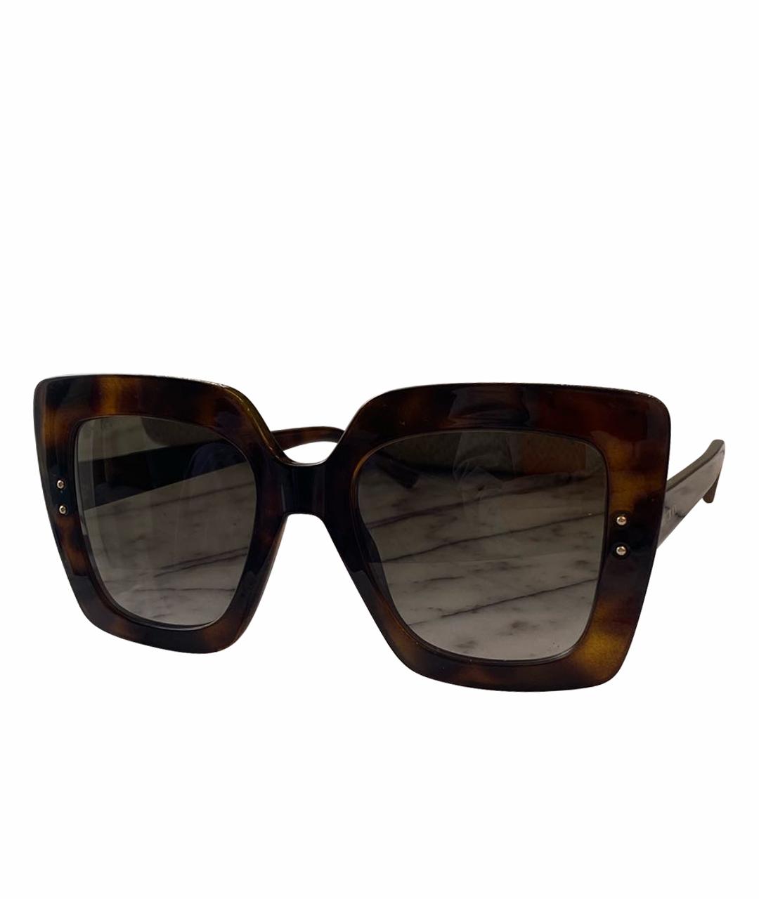 JIMMY CHOO Коричневые пластиковые солнцезащитные очки, фото 1