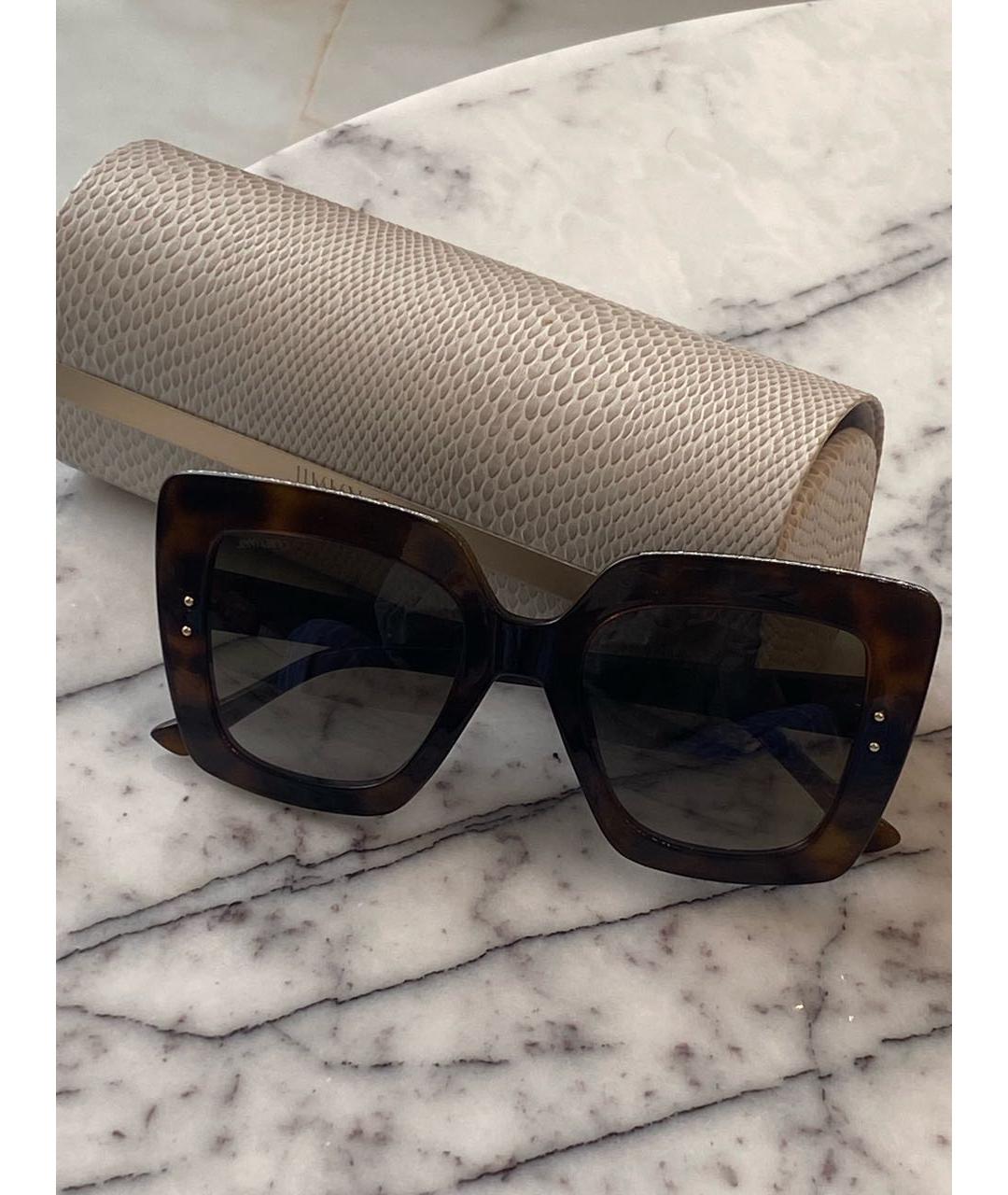 JIMMY CHOO Коричневые пластиковые солнцезащитные очки, фото 8