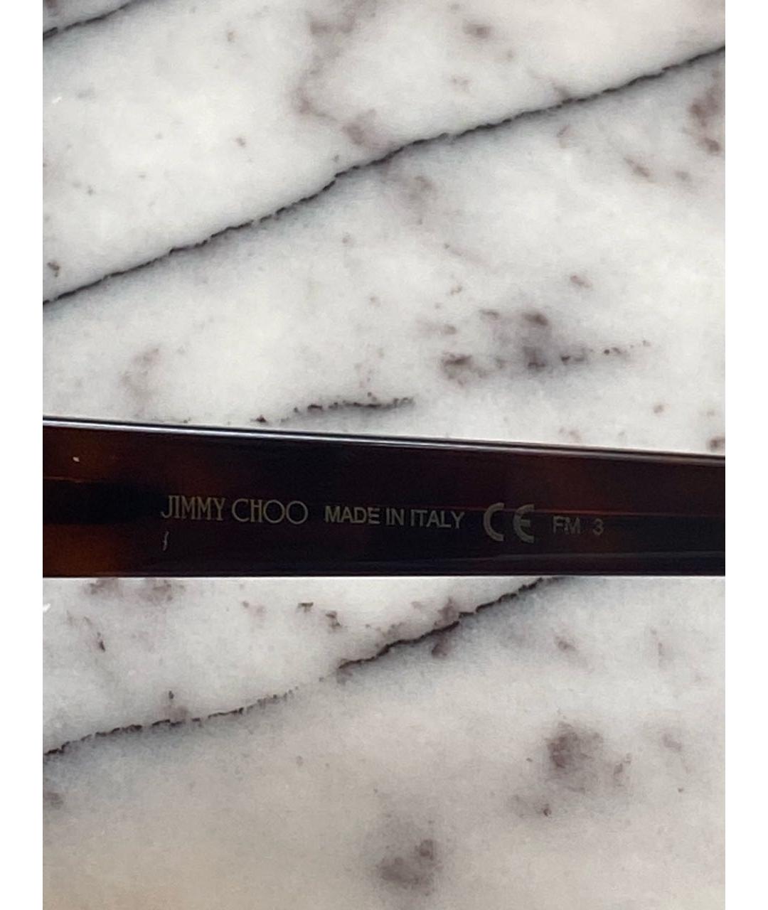 JIMMY CHOO Коричневые пластиковые солнцезащитные очки, фото 7