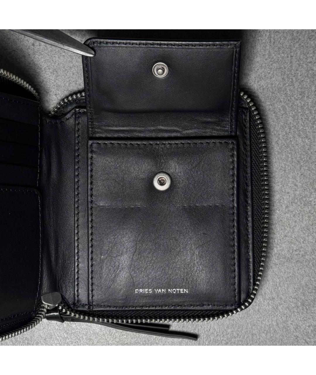 DRIES VAN NOTEN Черный кожаный кошелек, фото 9