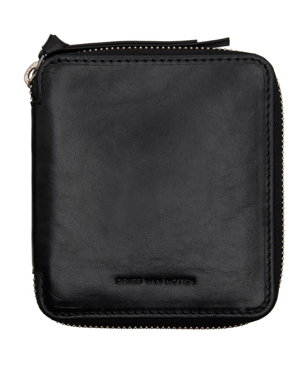 DRIES VAN NOTEN Черный кожаный кошелек, фото 1