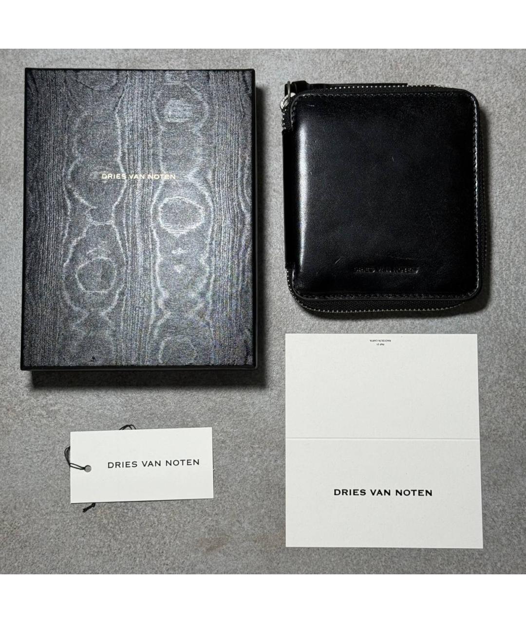 DRIES VAN NOTEN Черный кожаный кошелек, фото 3