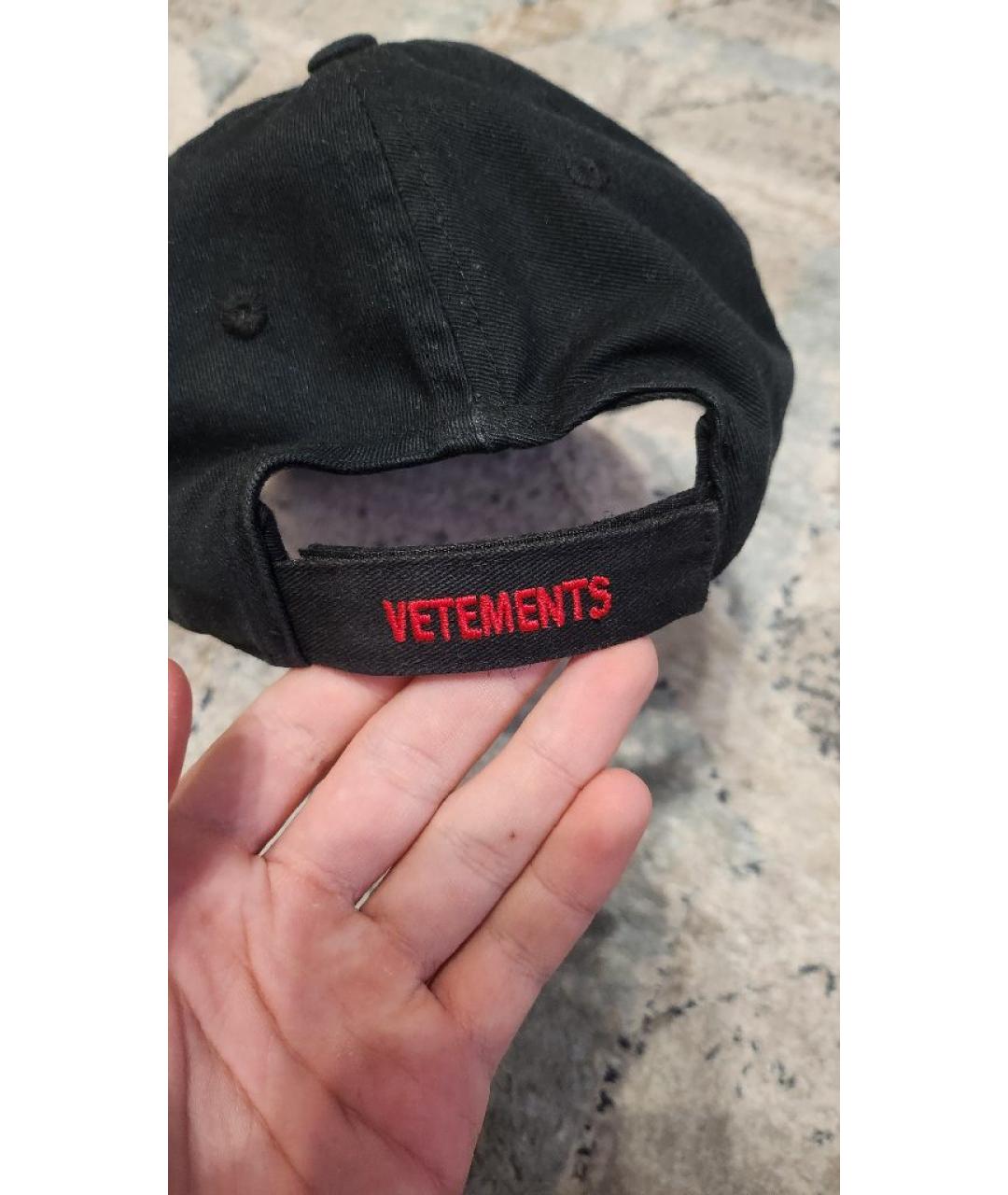 VETEMENTS Черная хлопковая кепка/бейсболка, фото 2