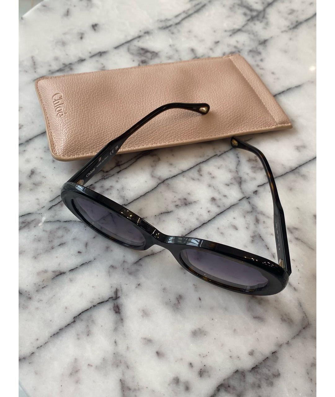 CHLOE Черные пластиковые солнцезащитные очки, фото 2
