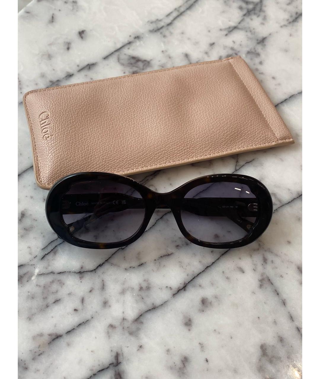 CHLOE Черные пластиковые солнцезащитные очки, фото 1