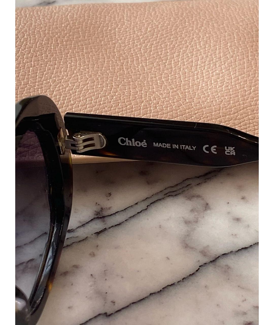 CHLOE Черные пластиковые солнцезащитные очки, фото 4