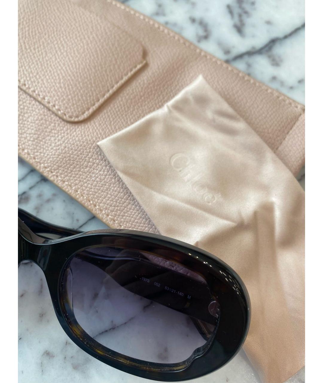 CHLOE Черные пластиковые солнцезащитные очки, фото 8