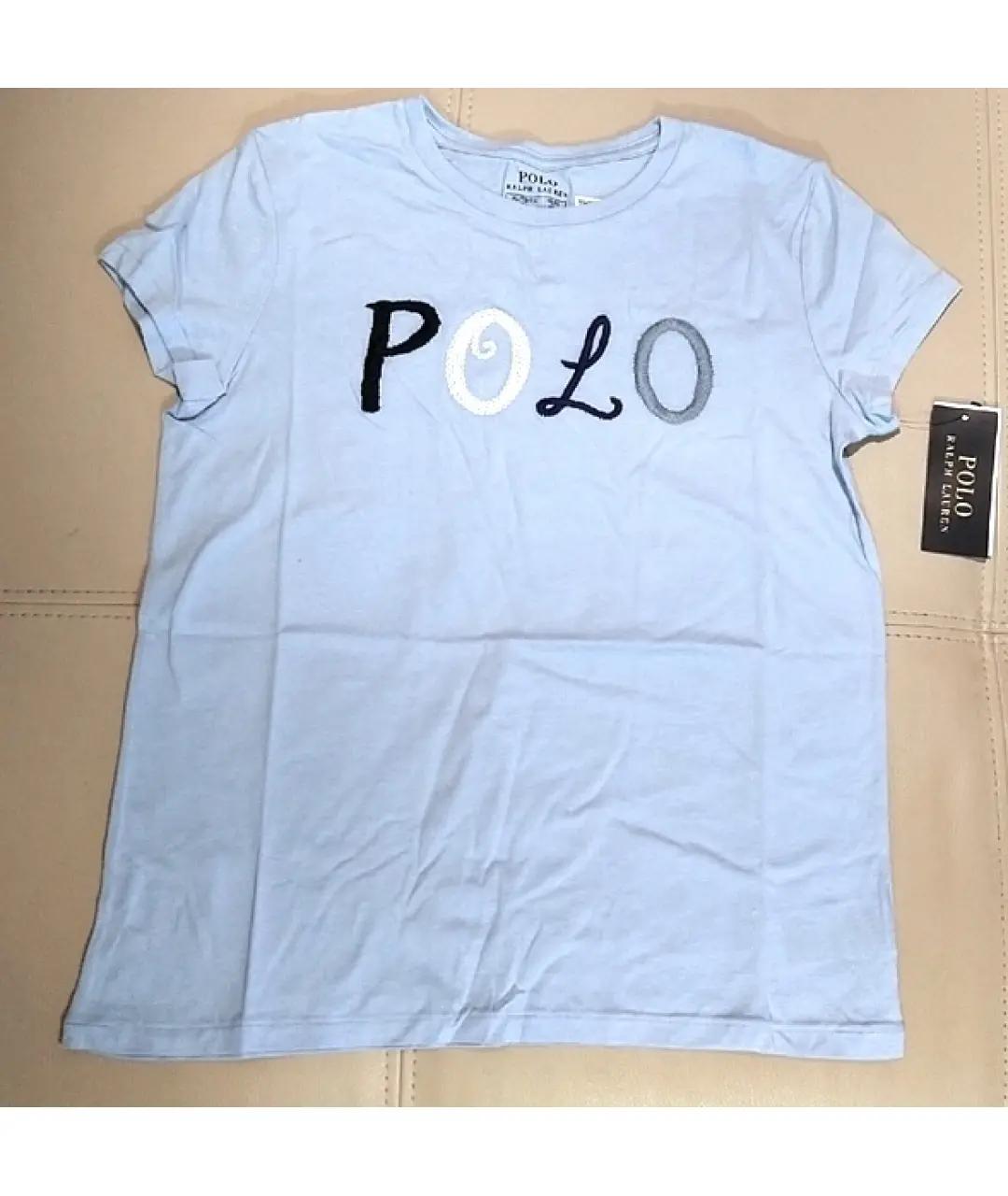 POLO RALPH LAUREN Голубой хлопковый детская футболка / топ, фото 4