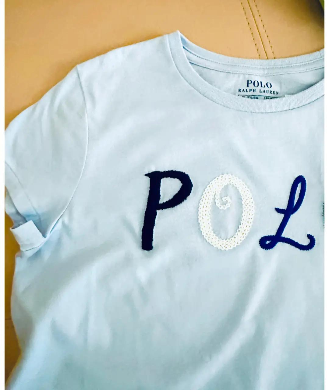 POLO RALPH LAUREN Голубой хлопковый детская футболка / топ, фото 6