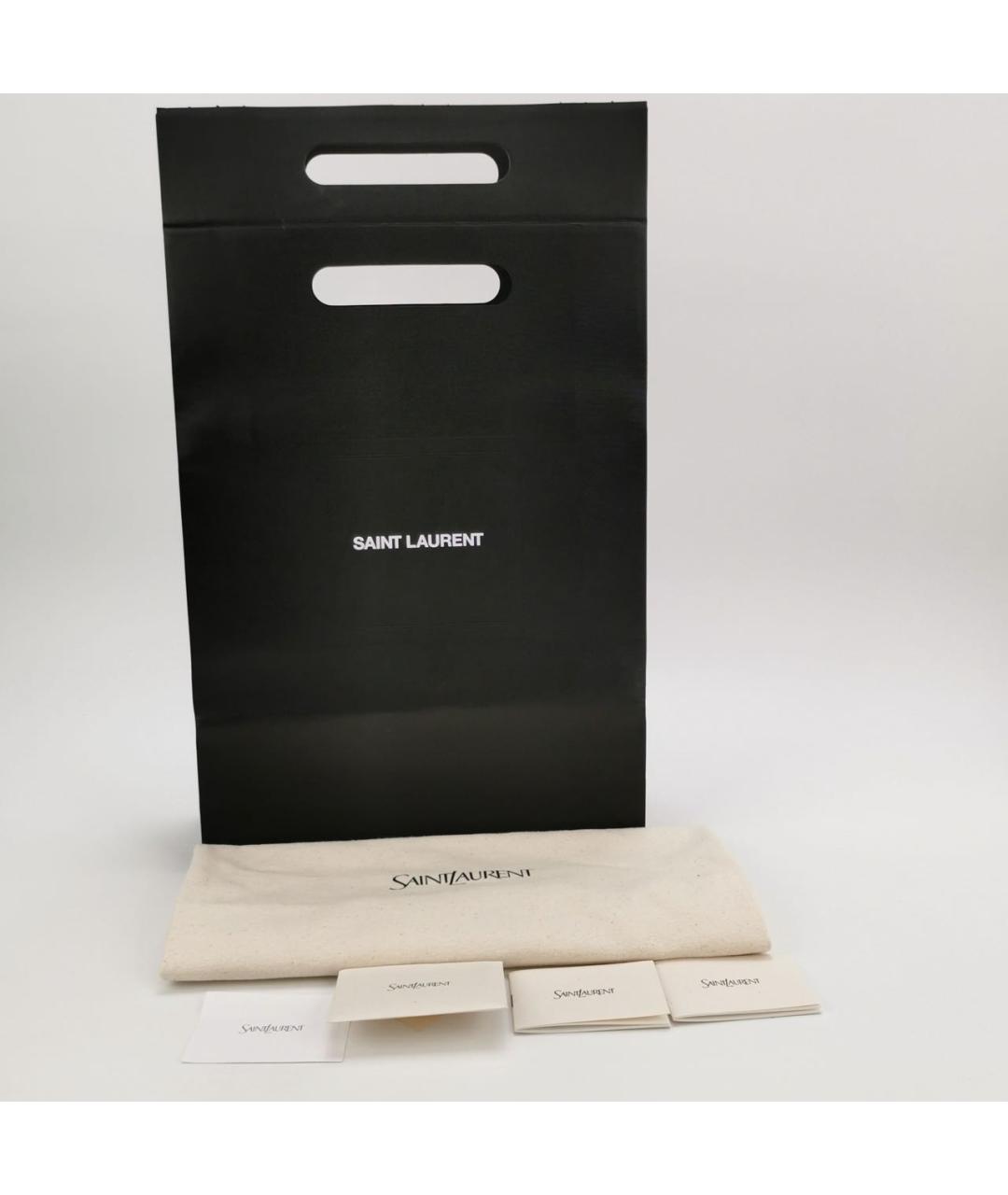 SAINT LAURENT Черная кожаная сумка через плечо, фото 6