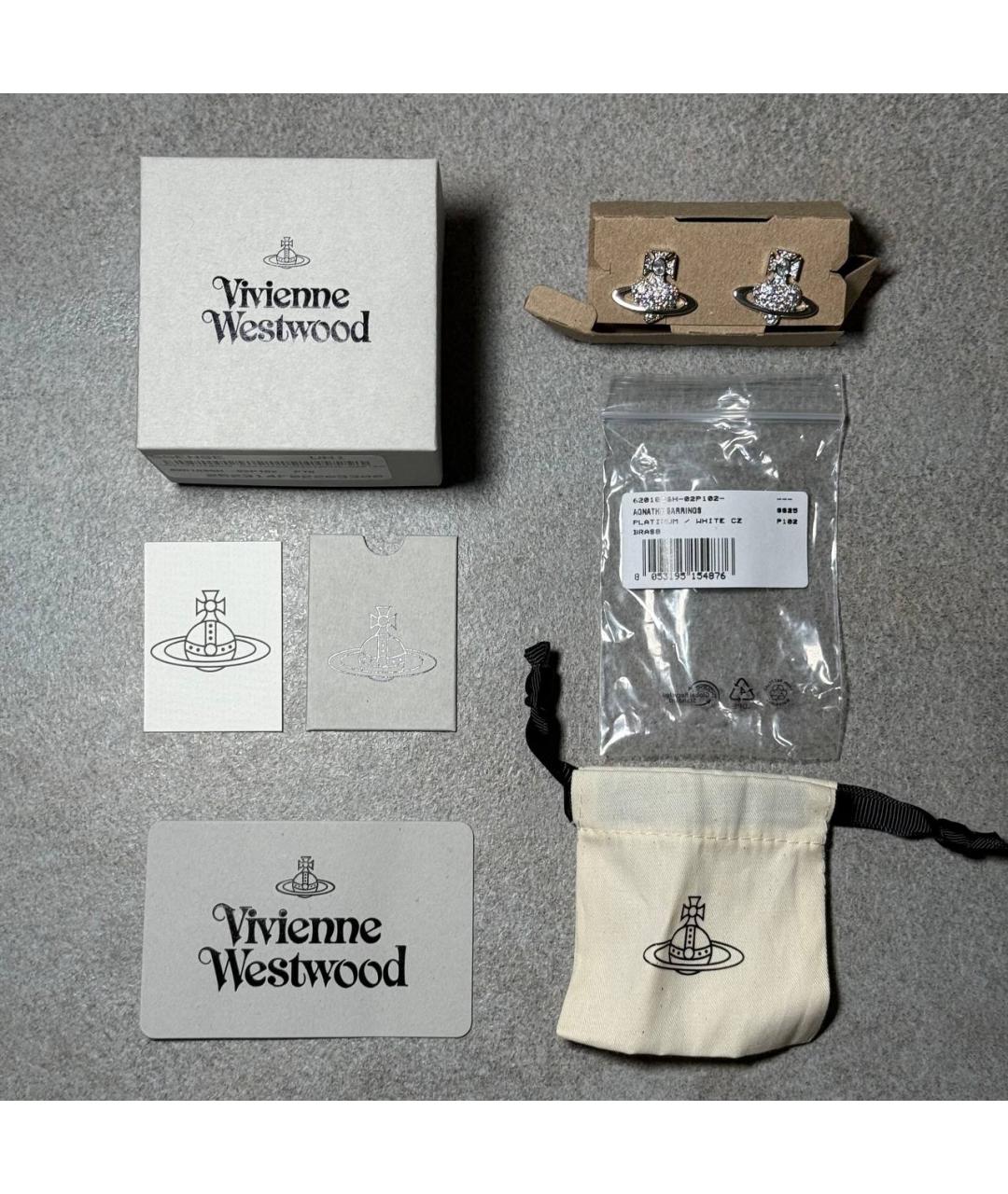 VIVIENNE WESTWOOD Серебряные латунные серьги, фото 8