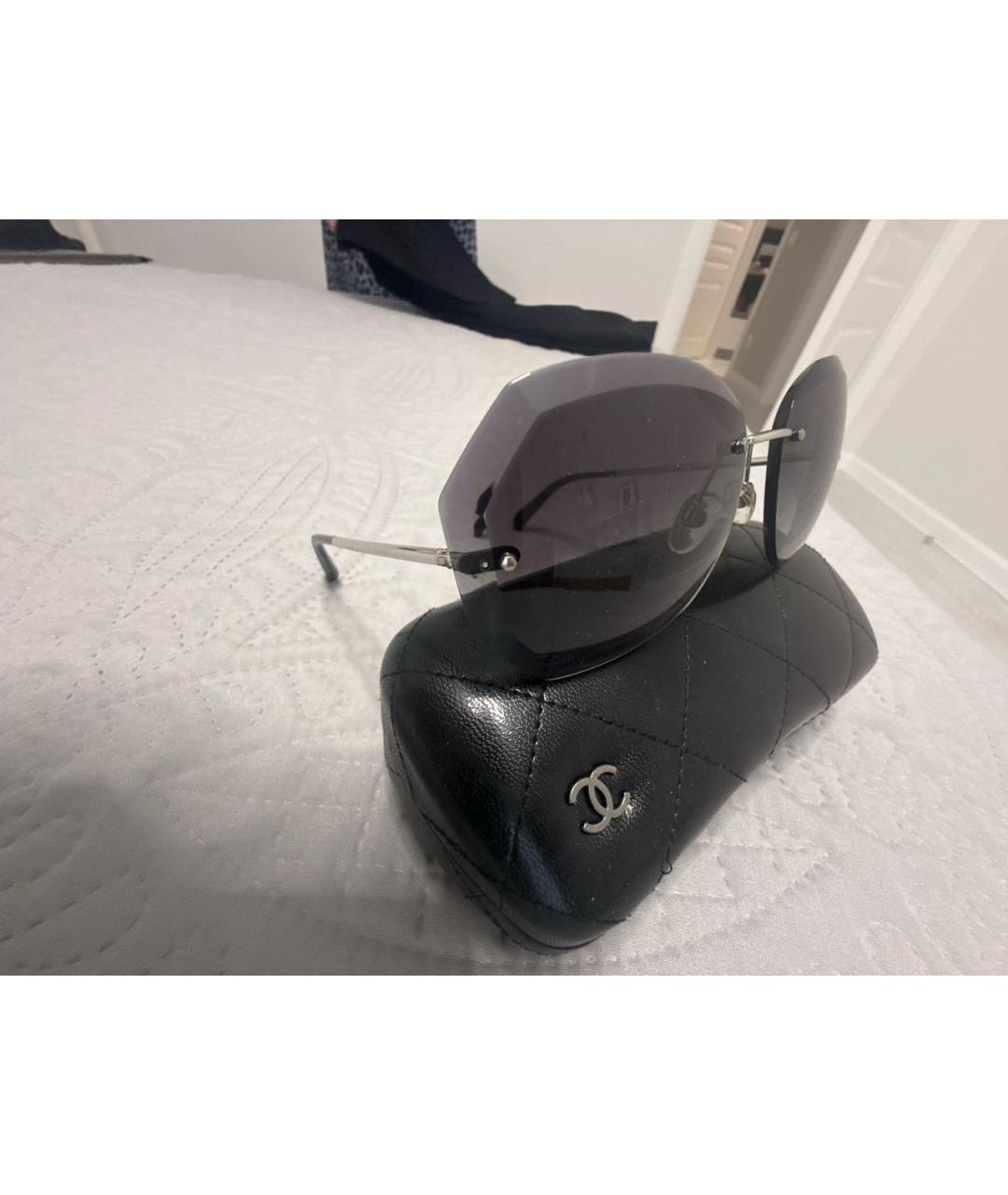 CHANEL Черные металлические солнцезащитные очки, фото 3