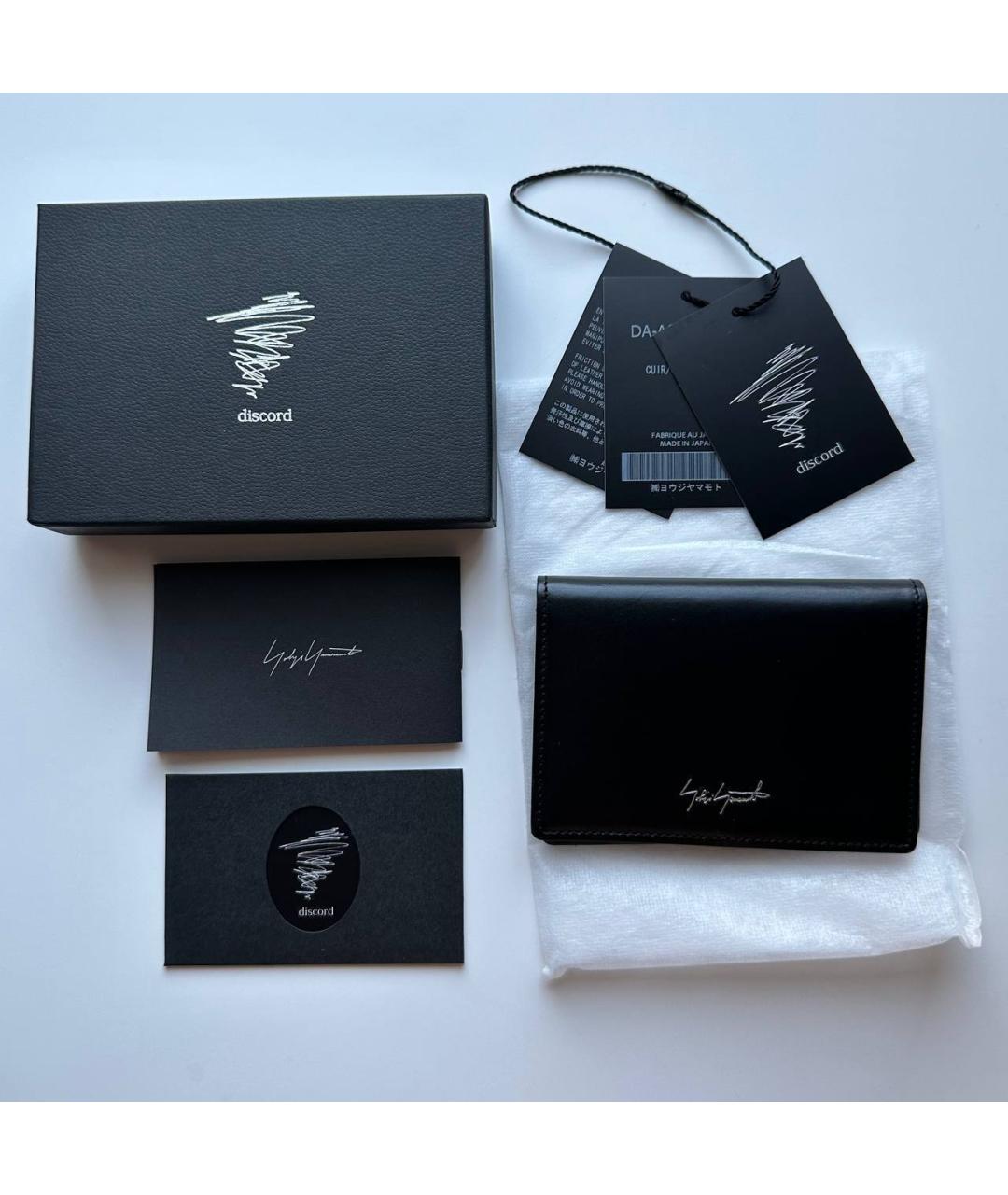 YOHJI YAMAMOTO Черный кожаный кошелек, фото 3