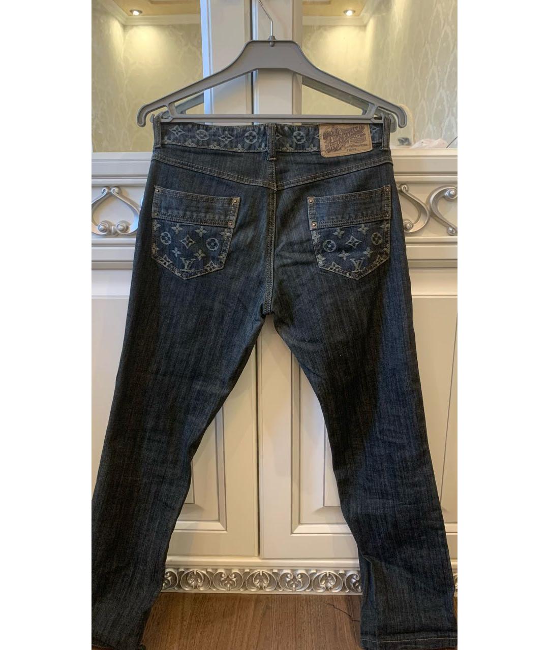 LOUIS VUITTON Антрацитовые хлопковые прямые джинсы, фото 2