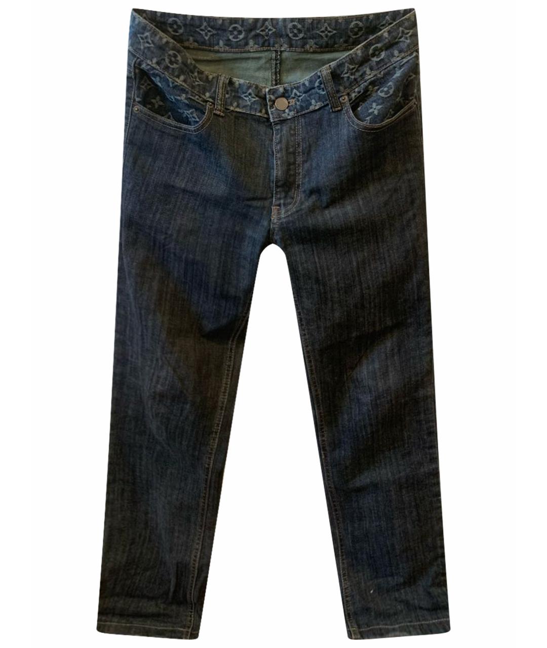 LOUIS VUITTON Антрацитовые хлопковые прямые джинсы, фото 1