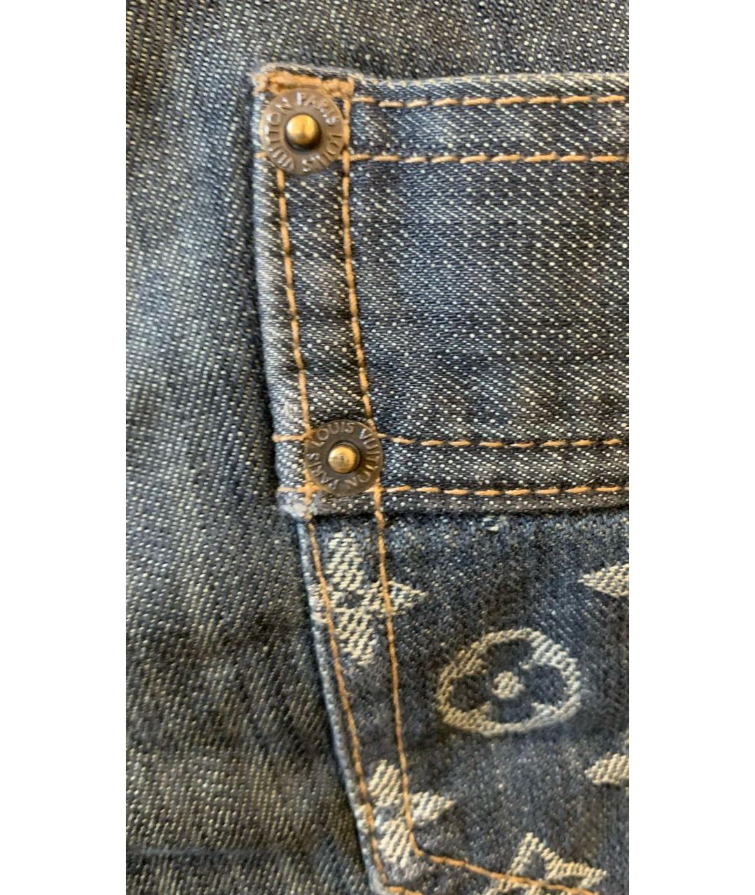 LOUIS VUITTON Антрацитовые хлопковые прямые джинсы, фото 8