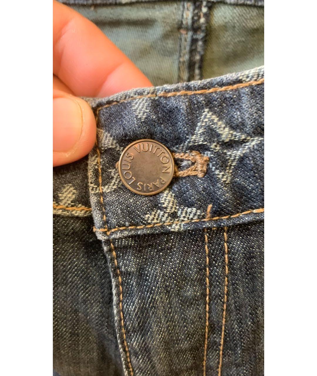 LOUIS VUITTON Антрацитовые хлопковые прямые джинсы, фото 5