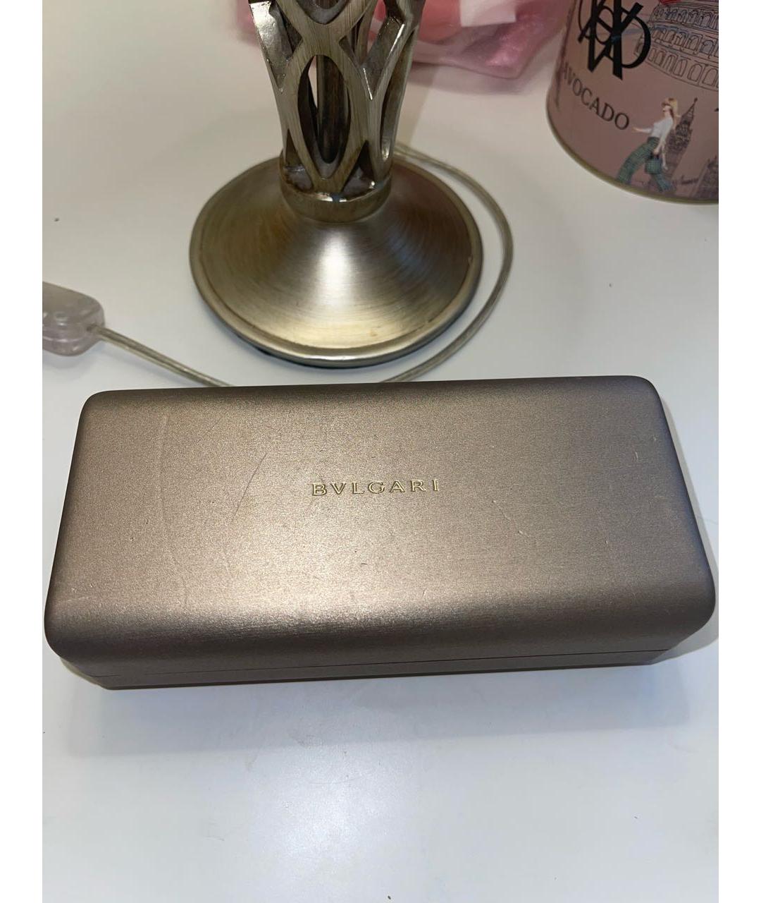 BVLGARI Бежевые металлические солнцезащитные очки, фото 4