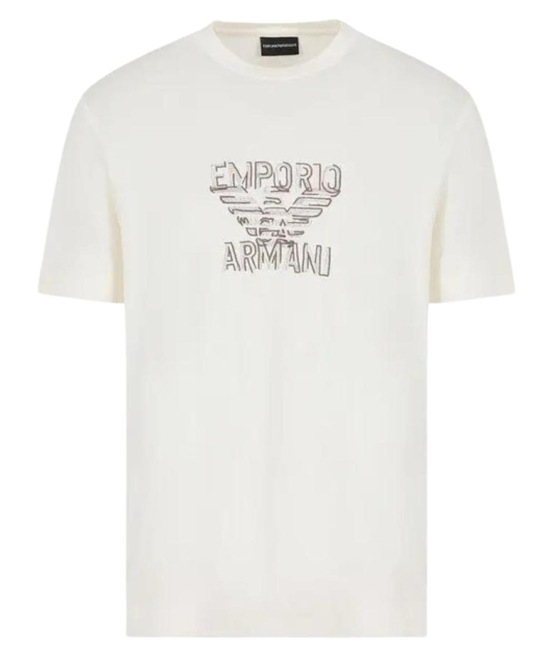 EMPORIO ARMANI Белая хлопковая футболка, фото 1