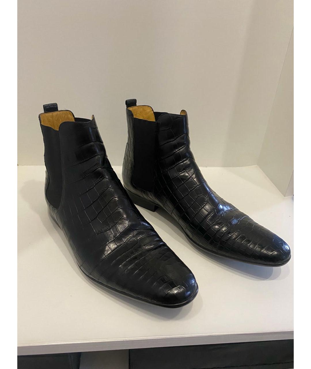 HERMES Черные кожаные высокие ботинки, фото 2