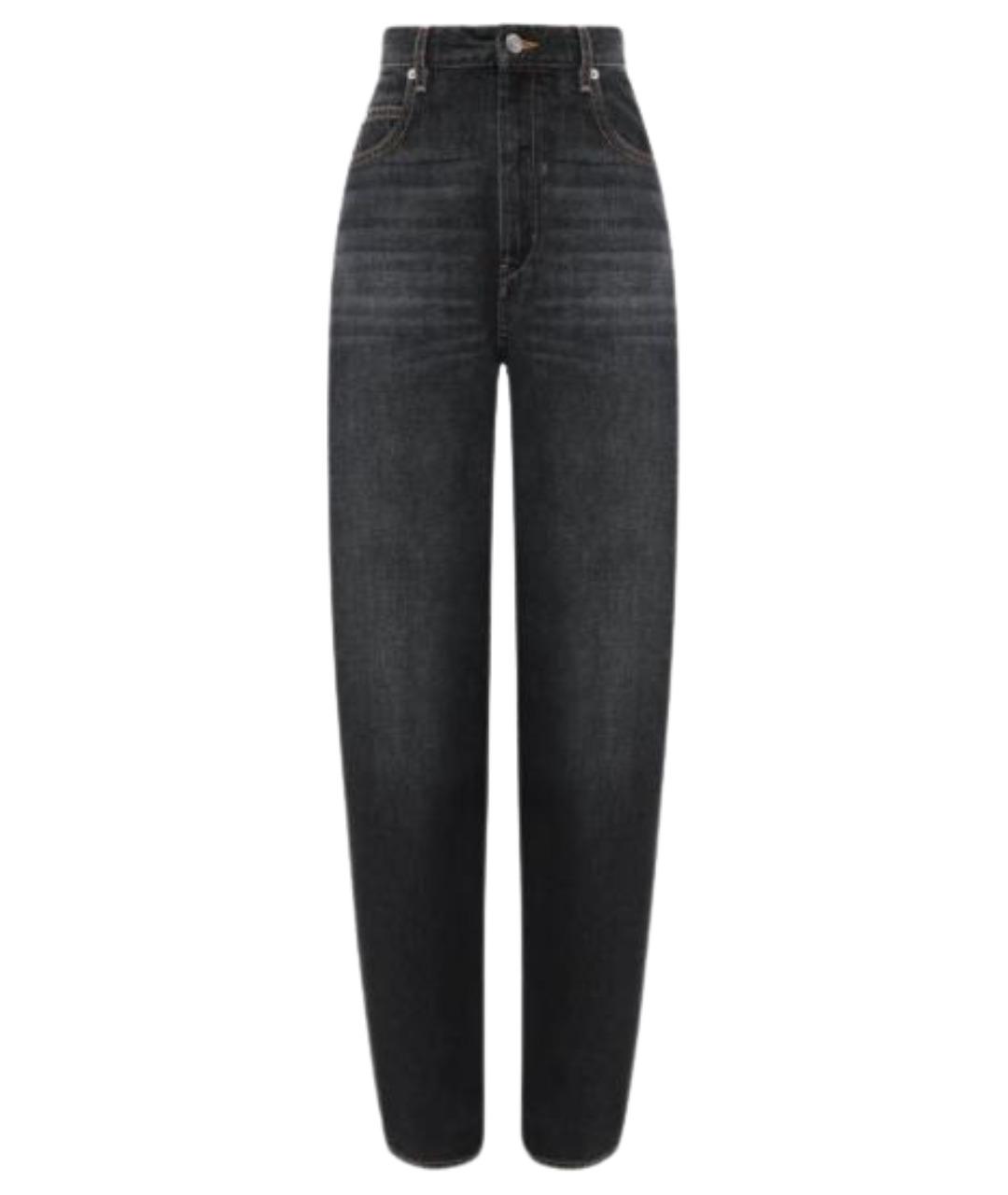 ISABEL MARANT Черные хлопковые джинсы слим, фото 1