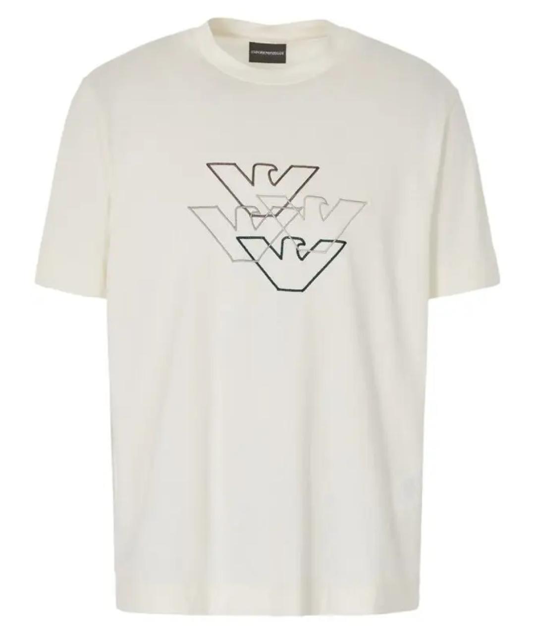 EMPORIO ARMANI Белая хлопковая футболка, фото 1