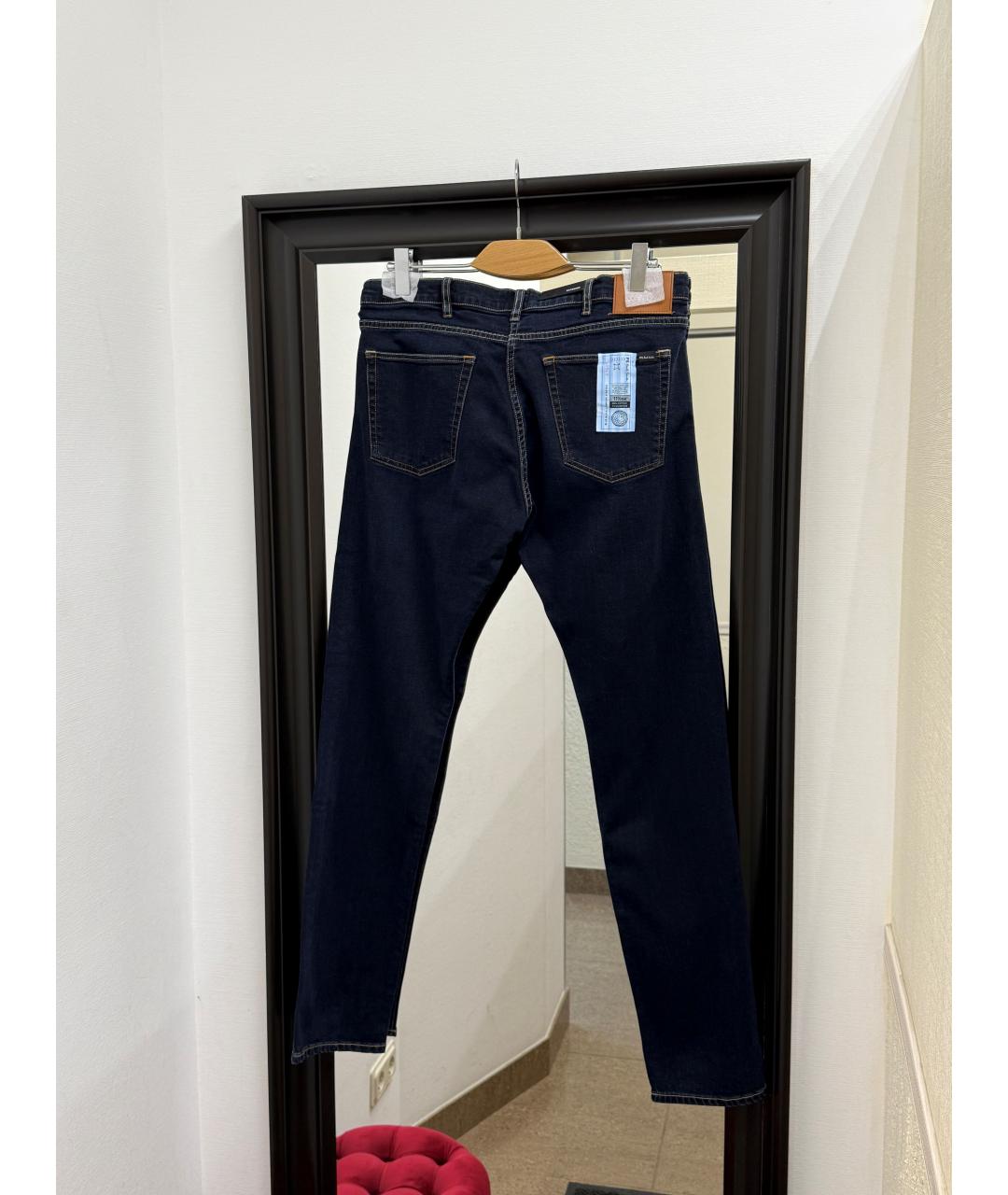 PAUL SMITH Темно-синие хлопко-эластановые джинсы скинни, фото 2
