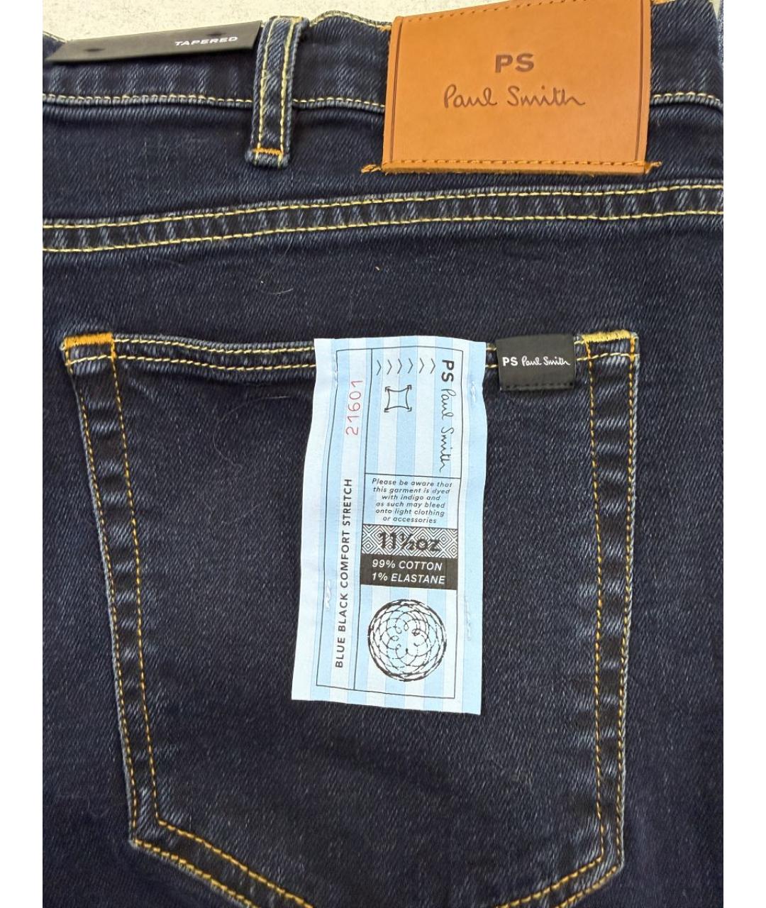PAUL SMITH Темно-синие хлопко-эластановые джинсы скинни, фото 7