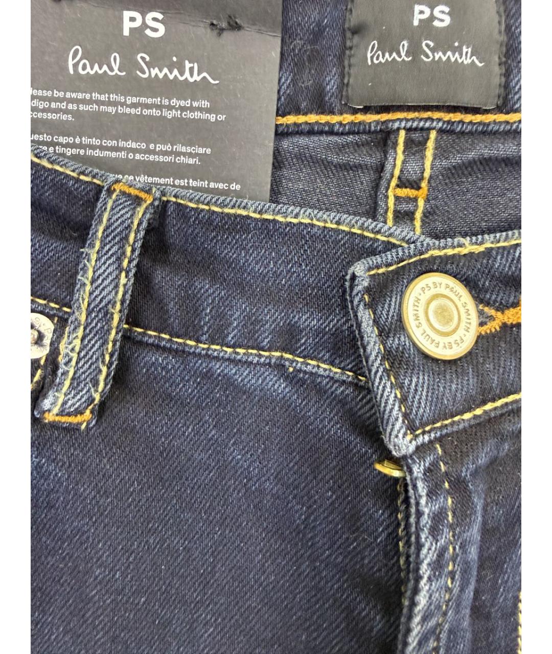PAUL SMITH Темно-синие хлопко-эластановые джинсы скинни, фото 3